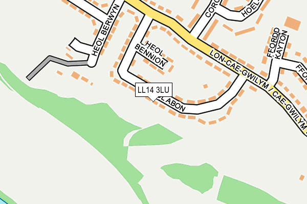 LL14 3LU map - OS OpenMap – Local (Ordnance Survey)