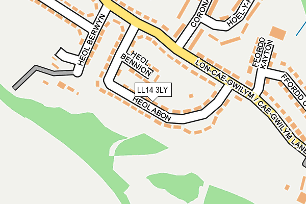 LL14 3LY map - OS OpenMap – Local (Ordnance Survey)