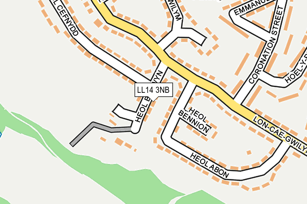LL14 3NB map - OS OpenMap – Local (Ordnance Survey)