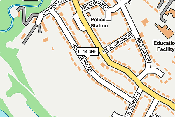 LL14 3NE map - OS OpenMap – Local (Ordnance Survey)