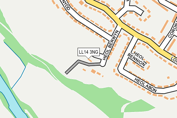 LL14 3NG map - OS OpenMap – Local (Ordnance Survey)