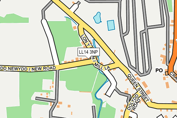 LL14 3NP map - OS OpenMap – Local (Ordnance Survey)