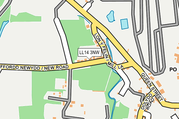 LL14 3NW map - OS OpenMap – Local (Ordnance Survey)