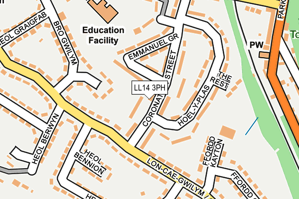 LL14 3PH map - OS OpenMap – Local (Ordnance Survey)