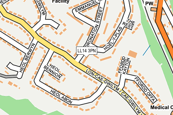 LL14 3PN map - OS OpenMap – Local (Ordnance Survey)