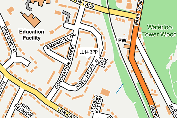 LL14 3PP map - OS OpenMap – Local (Ordnance Survey)