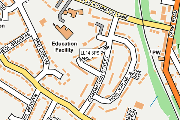LL14 3PS map - OS OpenMap – Local (Ordnance Survey)