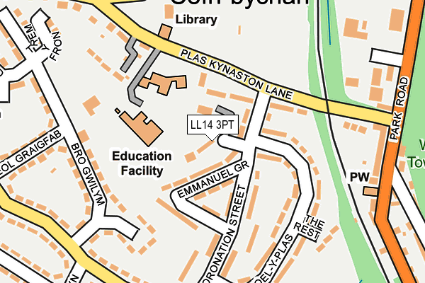 LL14 3PT map - OS OpenMap – Local (Ordnance Survey)