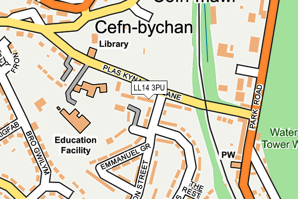 LL14 3PU map - OS OpenMap – Local (Ordnance Survey)