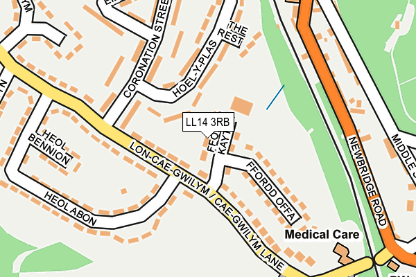 LL14 3RB map - OS OpenMap – Local (Ordnance Survey)