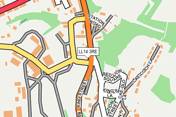 LL14 3RE map - OS OpenMap – Local (Ordnance Survey)