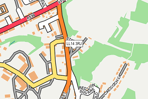 LL14 3RJ map - OS OpenMap – Local (Ordnance Survey)