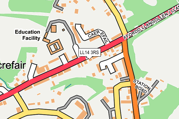 LL14 3RS map - OS OpenMap – Local (Ordnance Survey)
