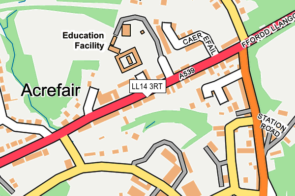 LL14 3RT map - OS OpenMap – Local (Ordnance Survey)