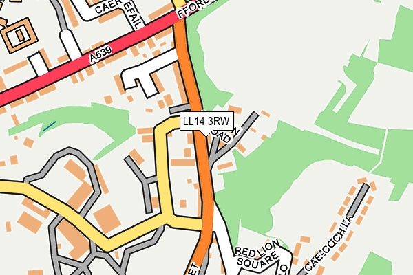 LL14 3RW map - OS OpenMap – Local (Ordnance Survey)