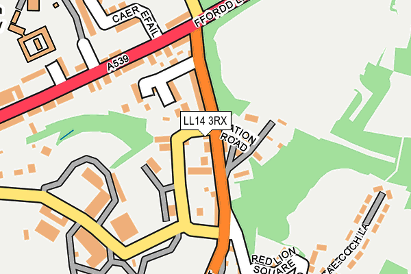LL14 3RX map - OS OpenMap – Local (Ordnance Survey)
