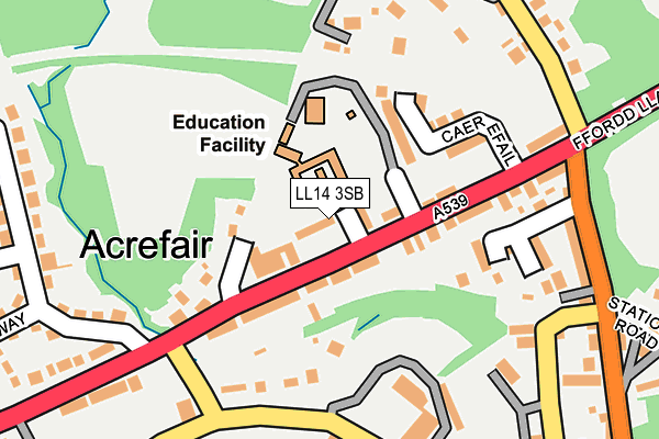 LL14 3SB map - OS OpenMap – Local (Ordnance Survey)
