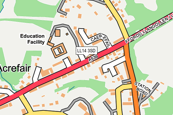 LL14 3SD map - OS OpenMap – Local (Ordnance Survey)