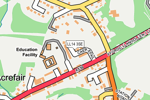 LL14 3SE map - OS OpenMap – Local (Ordnance Survey)