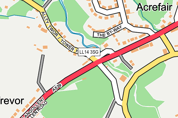 LL14 3SG map - OS OpenMap – Local (Ordnance Survey)