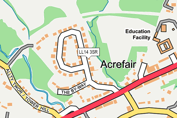 LL14 3SR map - OS OpenMap – Local (Ordnance Survey)