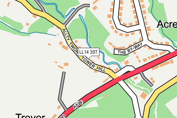 LL14 3ST map - OS OpenMap – Local (Ordnance Survey)