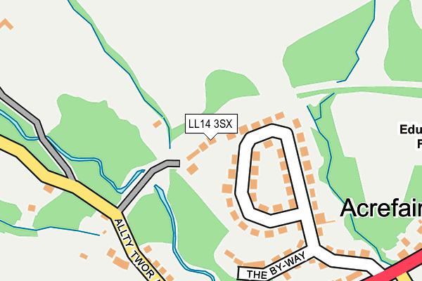 LL14 3SX map - OS OpenMap – Local (Ordnance Survey)