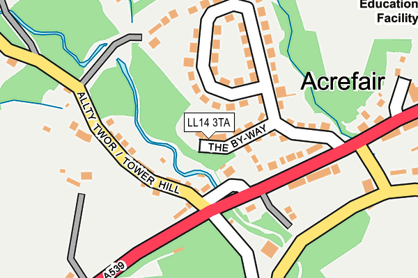 LL14 3TA map - OS OpenMap – Local (Ordnance Survey)