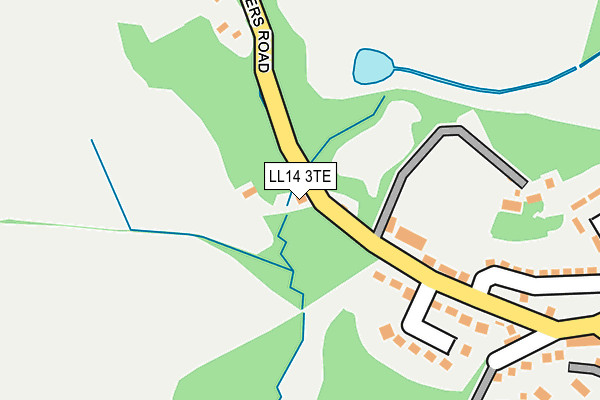 LL14 3TE map - OS OpenMap – Local (Ordnance Survey)