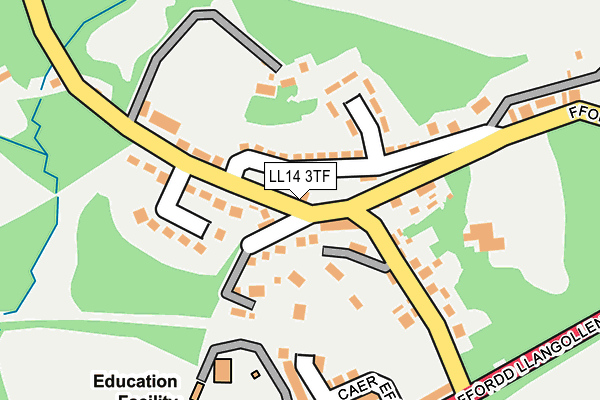 LL14 3TF map - OS OpenMap – Local (Ordnance Survey)