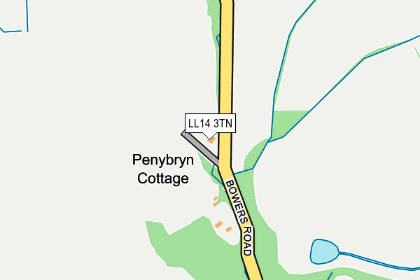 LL14 3TN map - OS OpenMap – Local (Ordnance Survey)