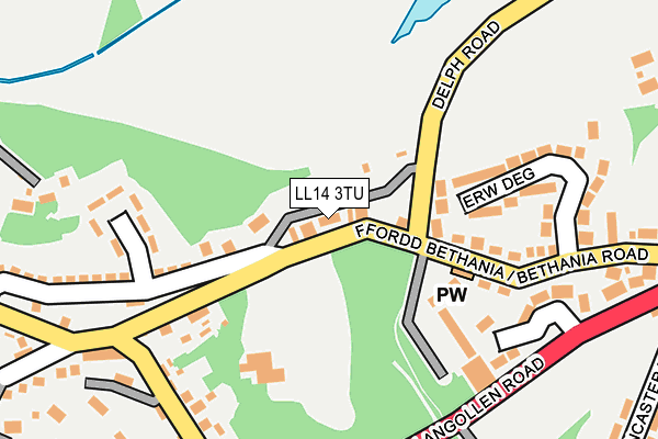 LL14 3TU map - OS OpenMap – Local (Ordnance Survey)