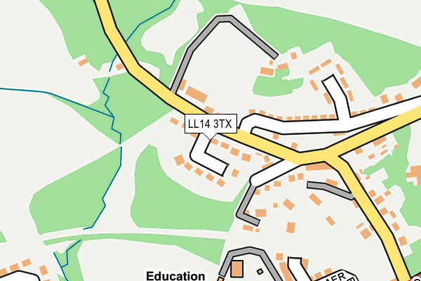 LL14 3TX map - OS OpenMap – Local (Ordnance Survey)
