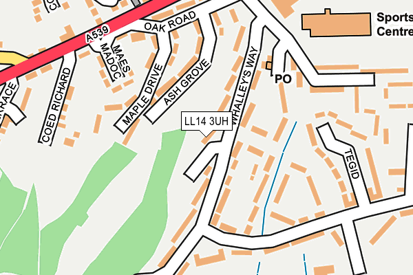LL14 3UH map - OS OpenMap – Local (Ordnance Survey)