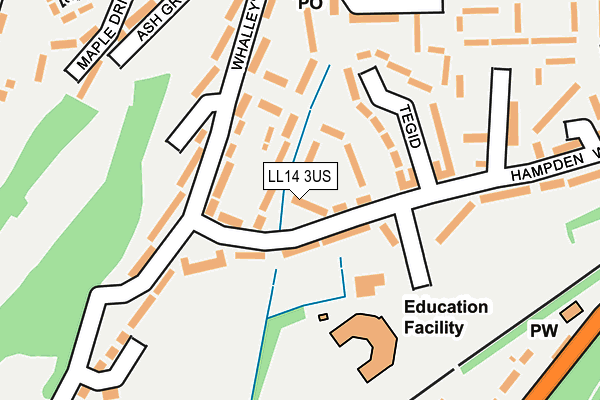 LL14 3US map - OS OpenMap – Local (Ordnance Survey)