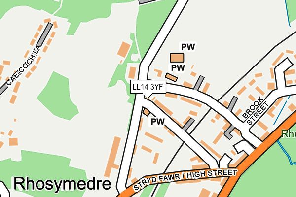 LL14 3YF map - OS OpenMap – Local (Ordnance Survey)