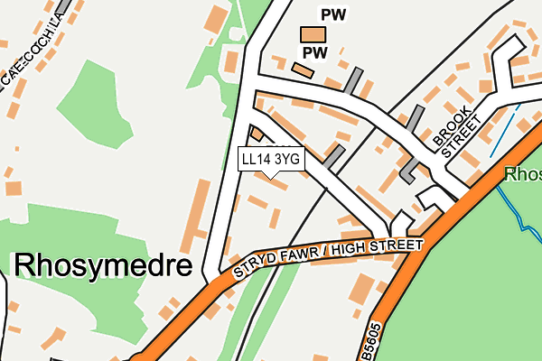 LL14 3YG map - OS OpenMap – Local (Ordnance Survey)