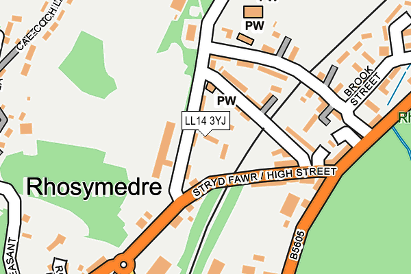 LL14 3YJ map - OS OpenMap – Local (Ordnance Survey)
