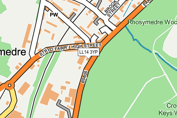 LL14 3YP map - OS OpenMap – Local (Ordnance Survey)