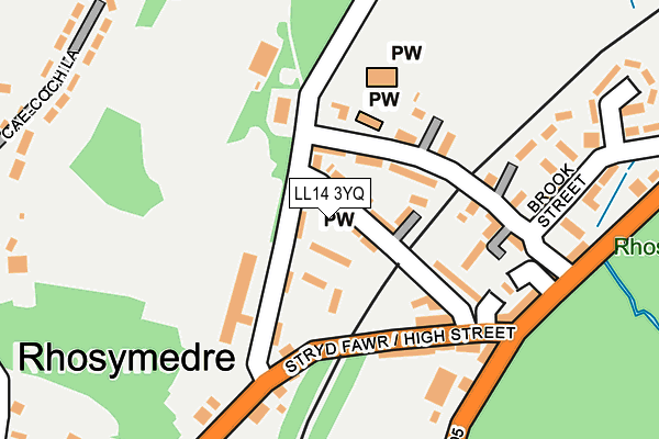 LL14 3YQ map - OS OpenMap – Local (Ordnance Survey)
