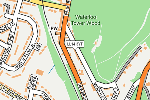 LL14 3YT map - OS OpenMap – Local (Ordnance Survey)