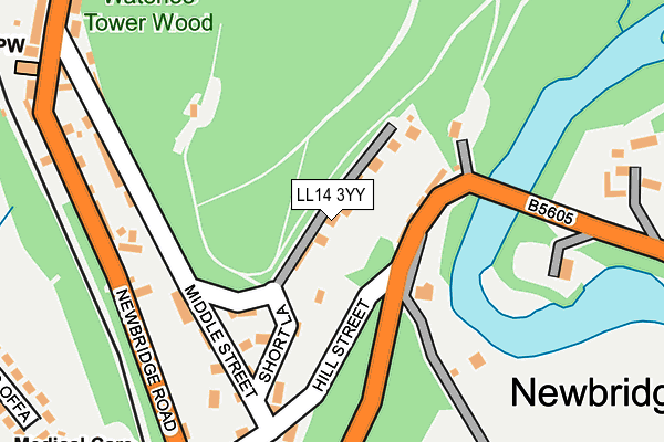 LL14 3YY map - OS OpenMap – Local (Ordnance Survey)
