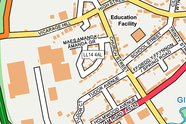 LL14 4AL map - OS OpenMap – Local (Ordnance Survey)