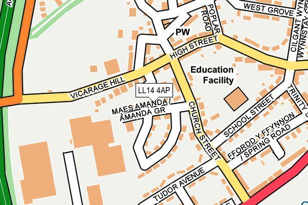LL14 4AP map - OS OpenMap – Local (Ordnance Survey)