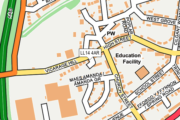 LL14 4AR map - OS OpenMap – Local (Ordnance Survey)