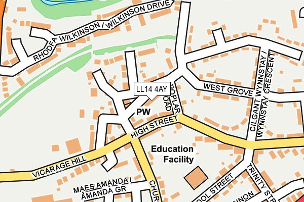 LL14 4AY map - OS OpenMap – Local (Ordnance Survey)