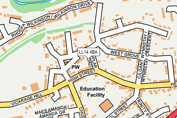 LL14 4BA map - OS OpenMap – Local (Ordnance Survey)