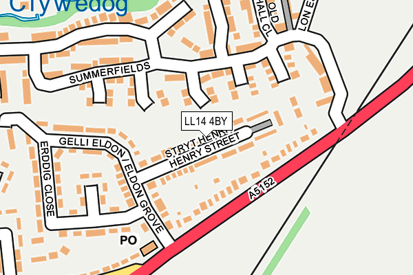 LL14 4BY map - OS OpenMap – Local (Ordnance Survey)