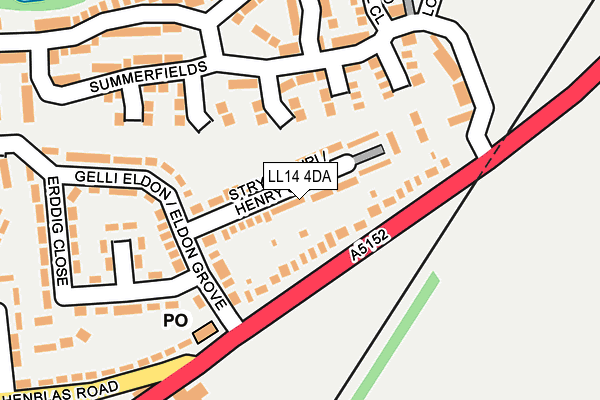 LL14 4DA map - OS OpenMap – Local (Ordnance Survey)