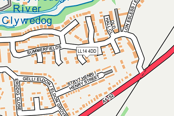 LL14 4DD map - OS OpenMap – Local (Ordnance Survey)